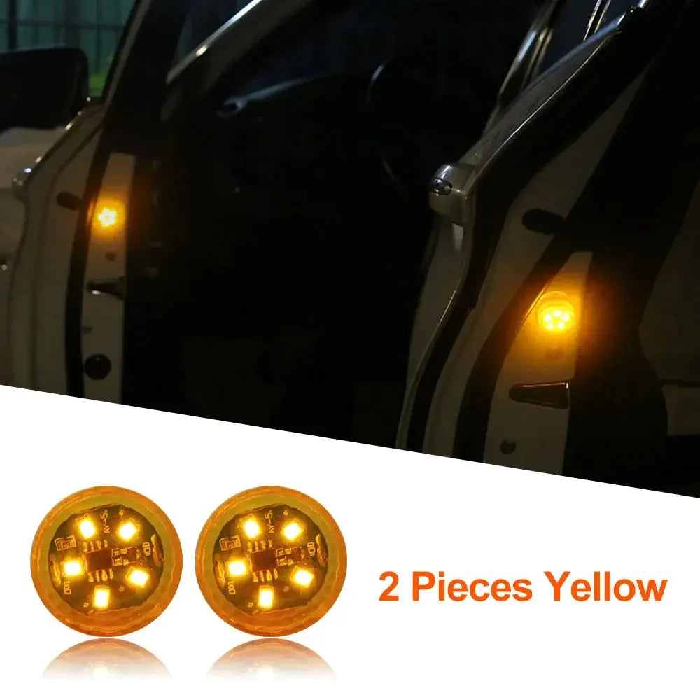 LED car door opening safety lights by Simples Market, yellow, 2-piece set