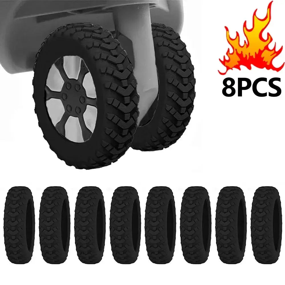 Silicone Wheel Protectors For Luggage Caster Wheels 8 Pieces Thickened Texture Noise Reduction