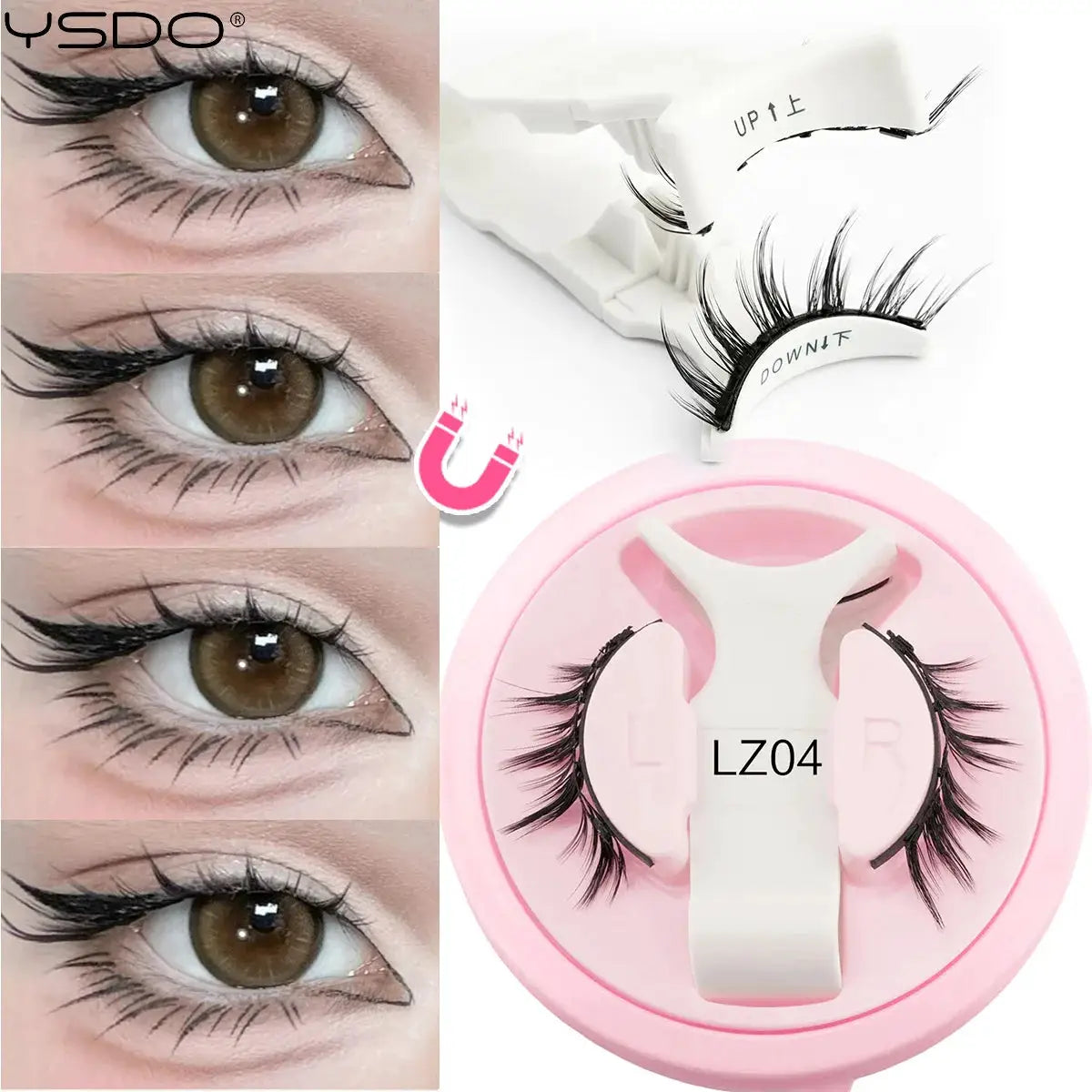 YSDO 1 Pair Glue Free Magnetic Eyelashes Natural 3D Mink Reusable Sensitive Eye Friendly Kit 2025