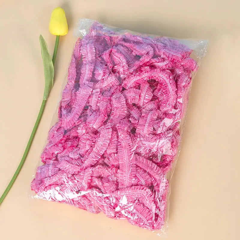 80 Pack Waterproof Disposable Shower Caps For Women With Elastic Band Thickened PE Plastic Head Cover For Hair Dye
