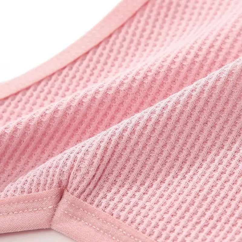 Panties 4-piece pink waffle cotton set for women by Simples Market