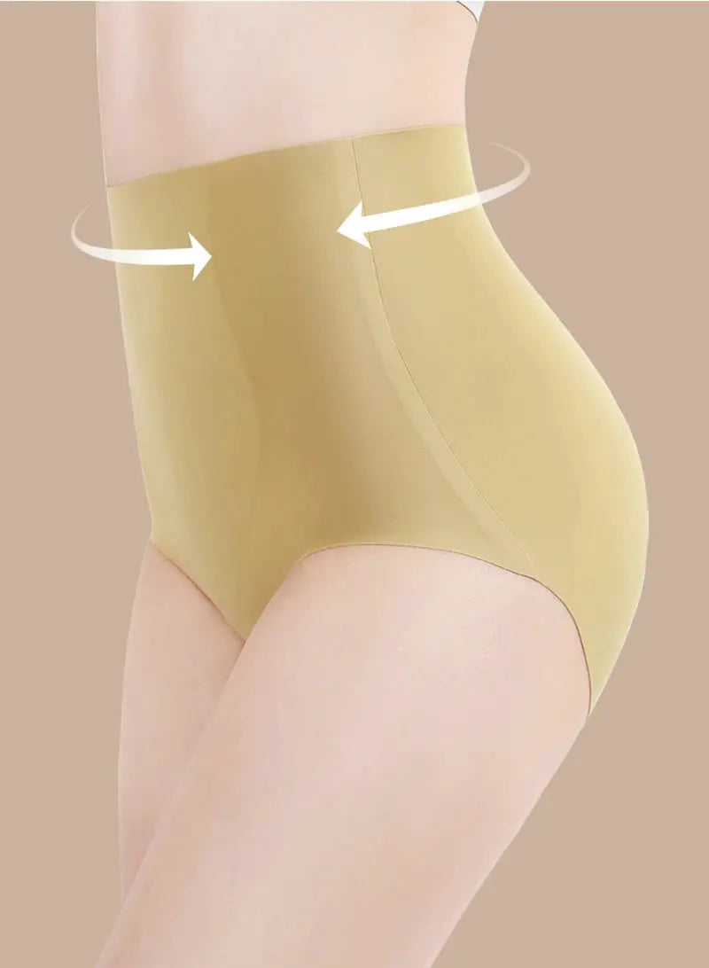 Women high-rise body shaper underwear in beige seamless fabric by Simples Market