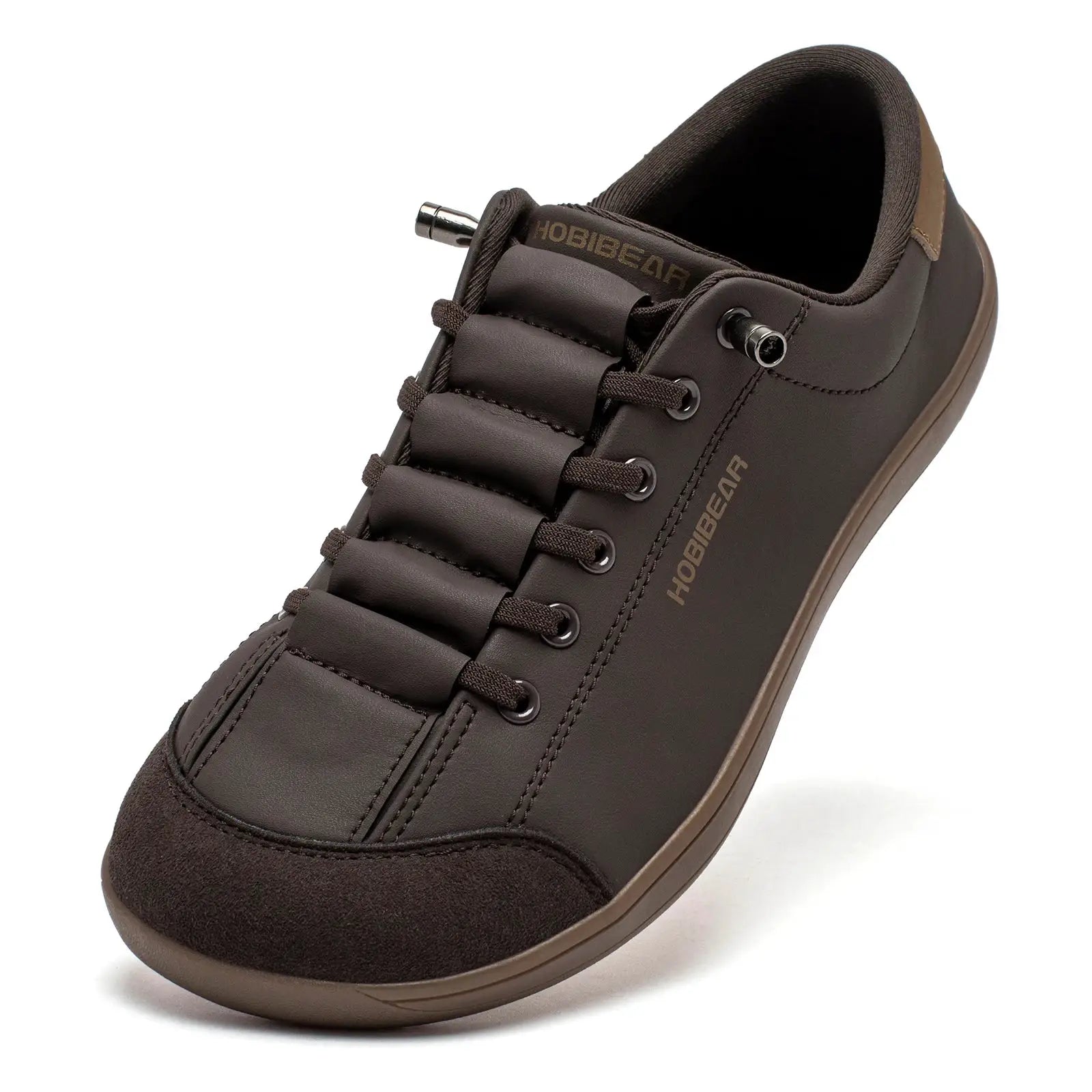 HOBIBEAR unisex barefoot Wide Toe Shoes Adjustable Slip On Minimalist Sneakers Artificial Leather For Natural Walking