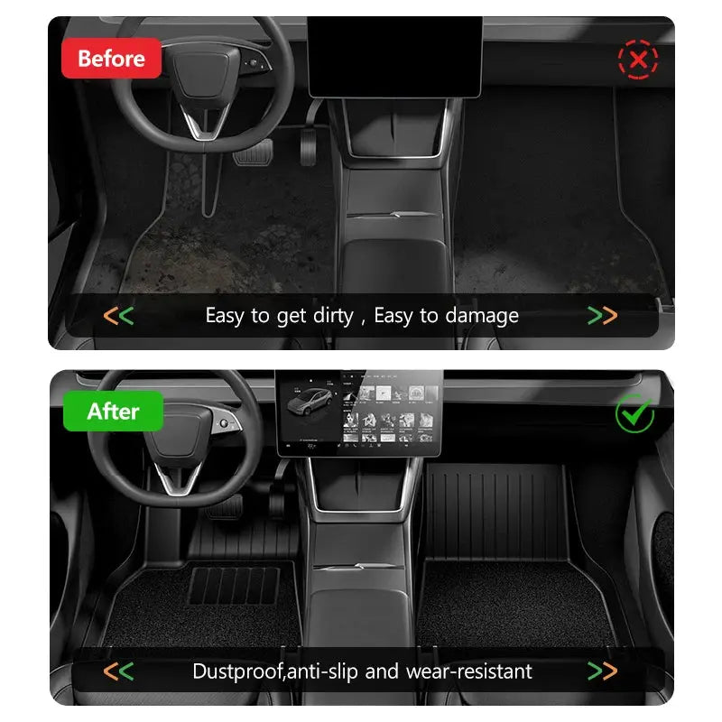 Simples Market NovaAcc all-weather floor mats for Tesla Model Y and Model 3, Juniper color, TPE trunk and cargo liners