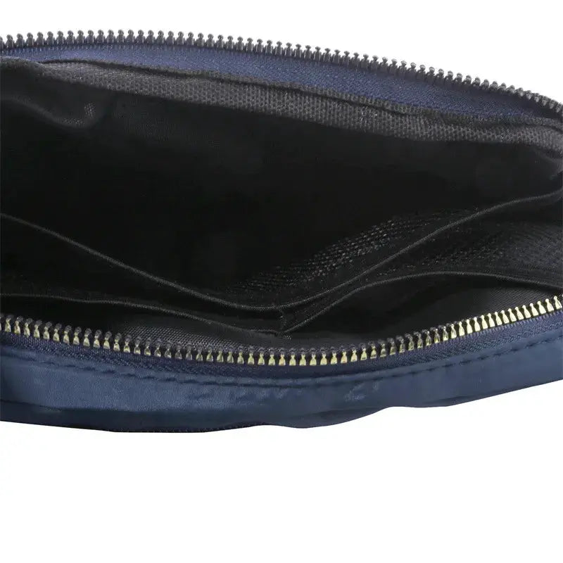 Waist bag by Simples Market, navy zippered fanny pack with inner compartments