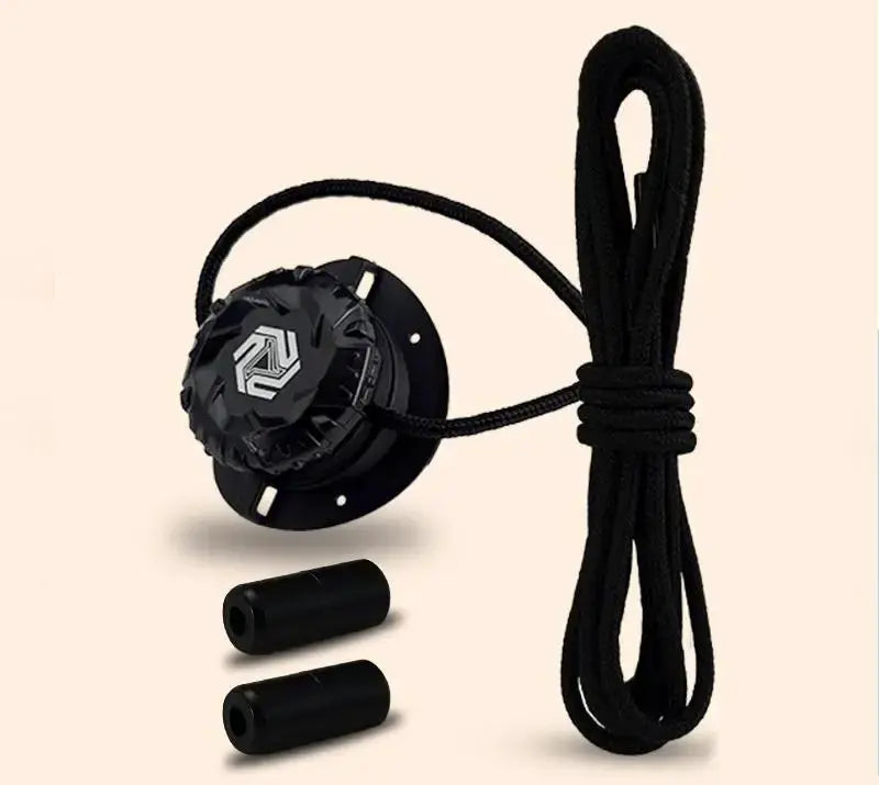 Simples Market automatic shoelace system with swivel dial, black no-tie laces for kids and adults sneakers (1 pair)