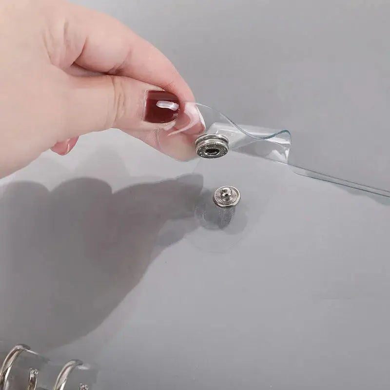 Simples Market clear plastic clip file folder with snap fastener for A5/A6 loose-leaf rings