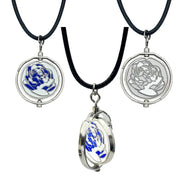 Arcane Jinx Blue Rose Rotatable Cosplay Necklace Backpack Pendant Halloween Party Gift For Fans