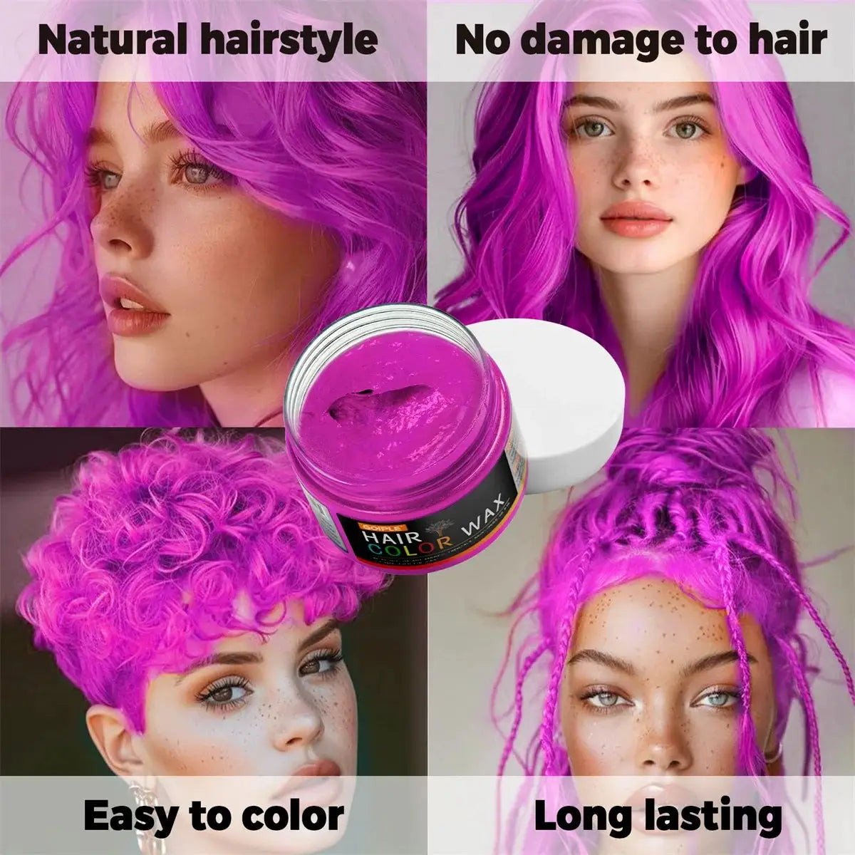Valentines Day DIY Hair Dyed Mud Colour Wax Easy To Wash Coloring Cream For Hair Beard And Eyebrows