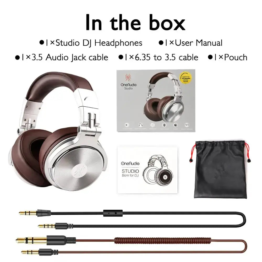 Oneodio Pro 30 DJ Headphones With Microphone Over Ear Design For High Resolution Audio And 50mm Neodymium Drivers
