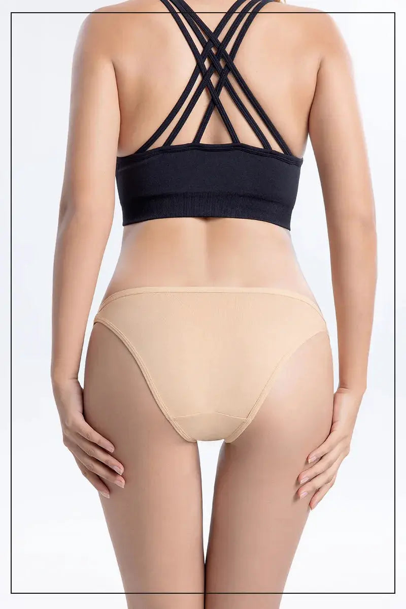 3-pack women's cotton bikini panties, beige, solid color underwear, comfortable everyday lingerie set