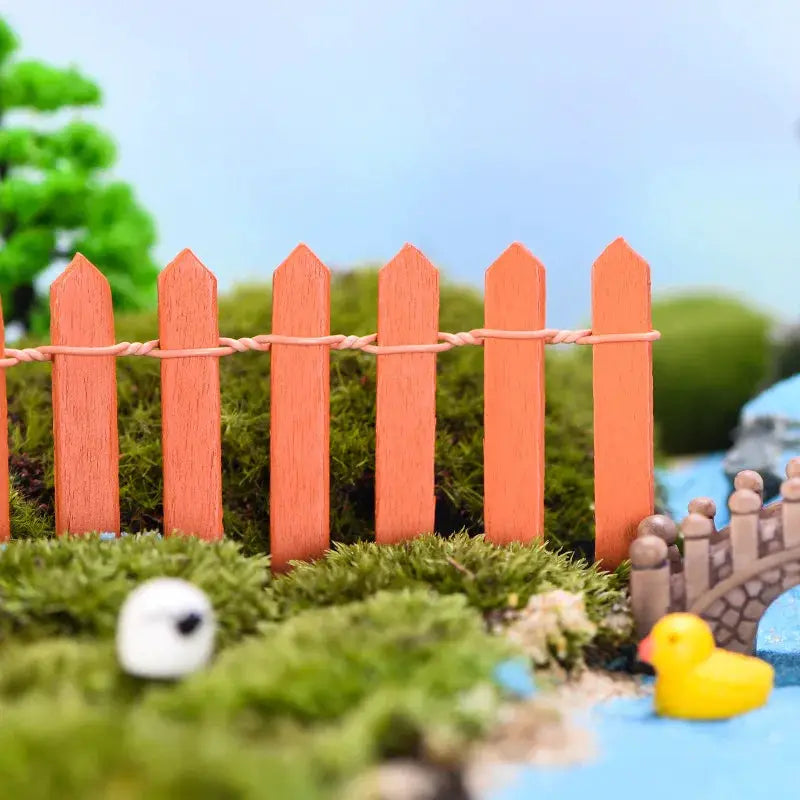 1pc Mini Wooden Fence For Garden And Bonsai Decoration Fairy Tale Picket Fence For DIY Handicraft Projects