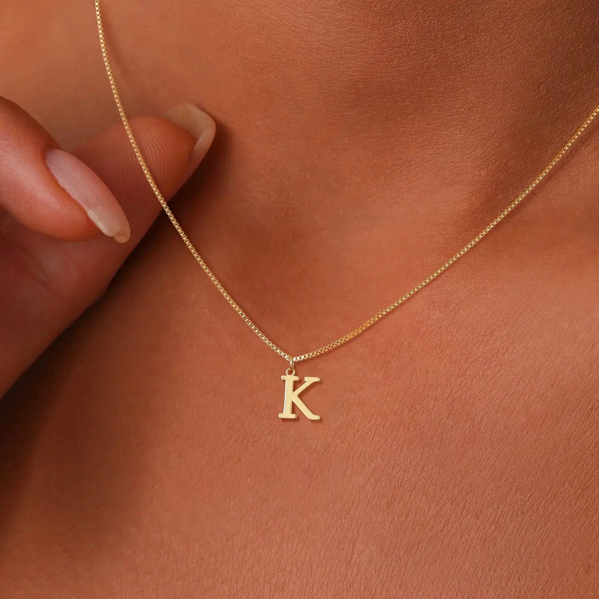 A Z Initial Necklace 18K Gold Plated Stainless Steel Letter Necklace for Women Personalized Gift