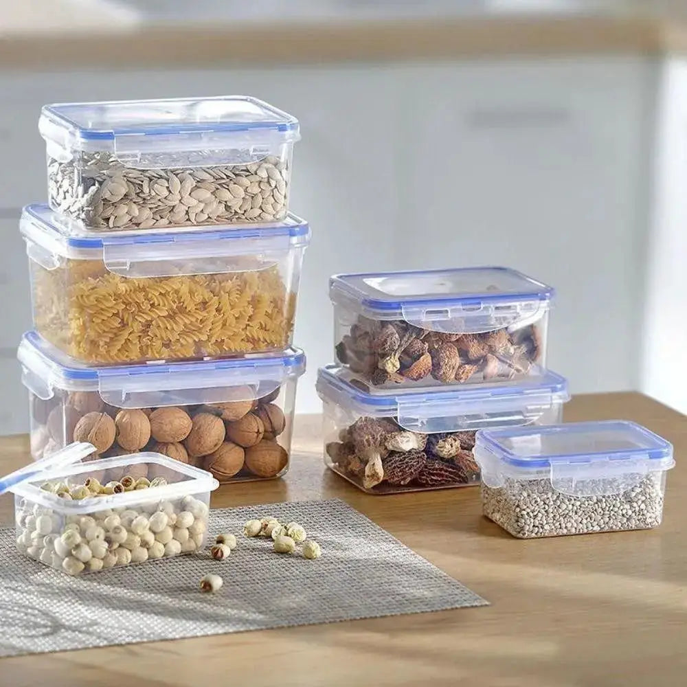 FreshLock Rectangular Refrigerator Storage Box With Lid Sealed Transparent Stackable Food Containers