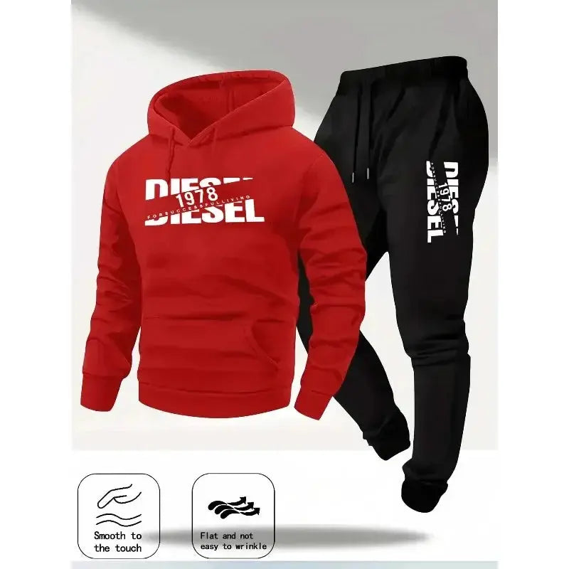 2025 Autumn Winter Hooded Sportswear Two in One Set Hoodie and Pants for Casual Fashion and Comfort