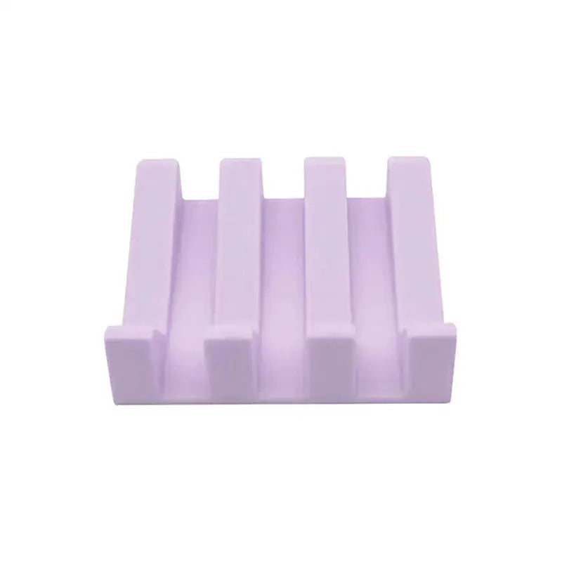 Silicone lavender soap dish and sponge rack by Simples Market with five slots.