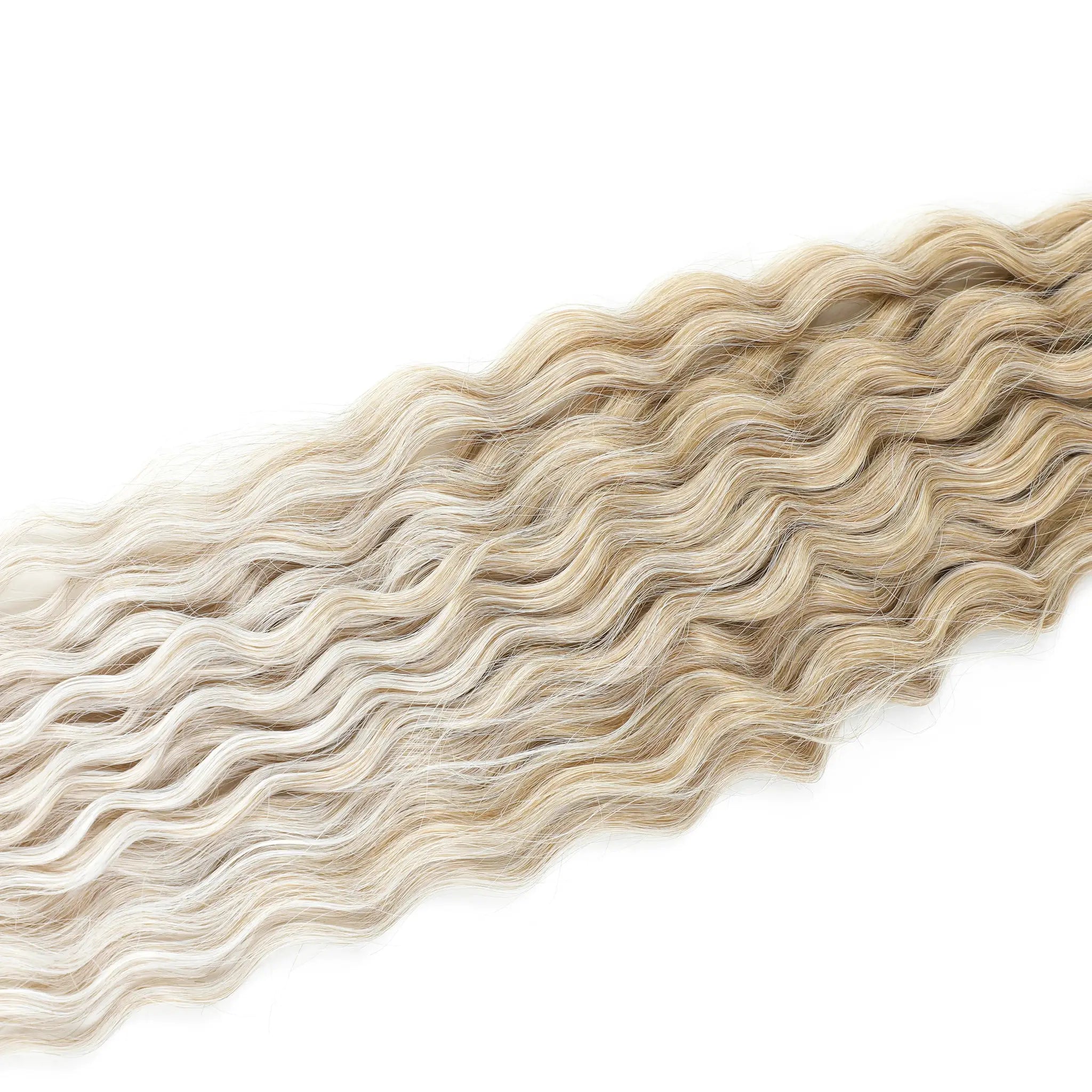 Ariel Curls water wave crochet hair extensions in blonde ombre