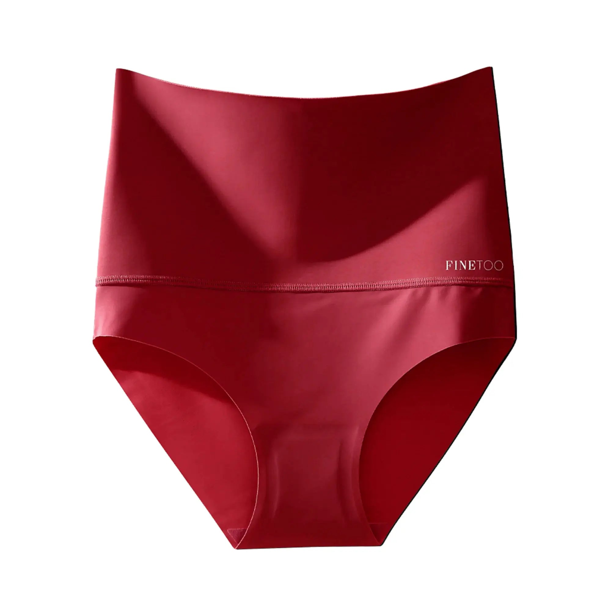Panties red Finetoo seamless high-waist shapewear with elastic butt lifter, ice silk breathable underwear