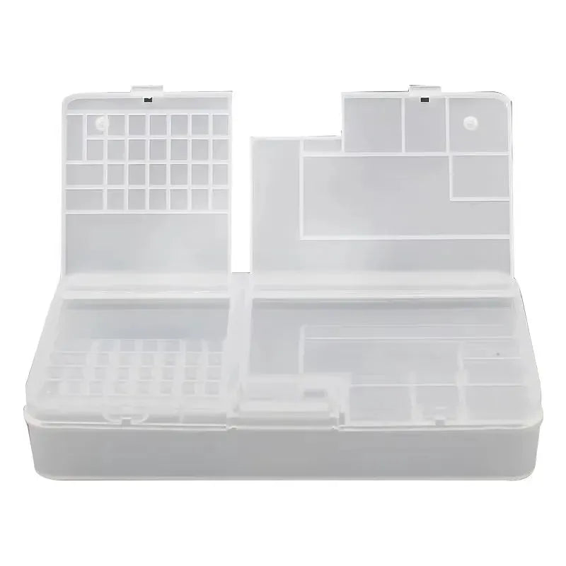 Simples Market double-layer PVC repair storage box with large-capacity compartments for screws and chips, white
