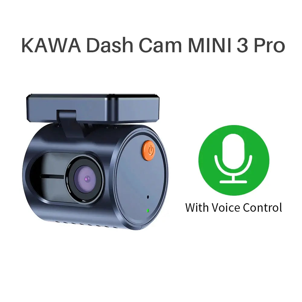 KAWA Dash Cam MINI 3 Pro, blue compact car DVR with voice control