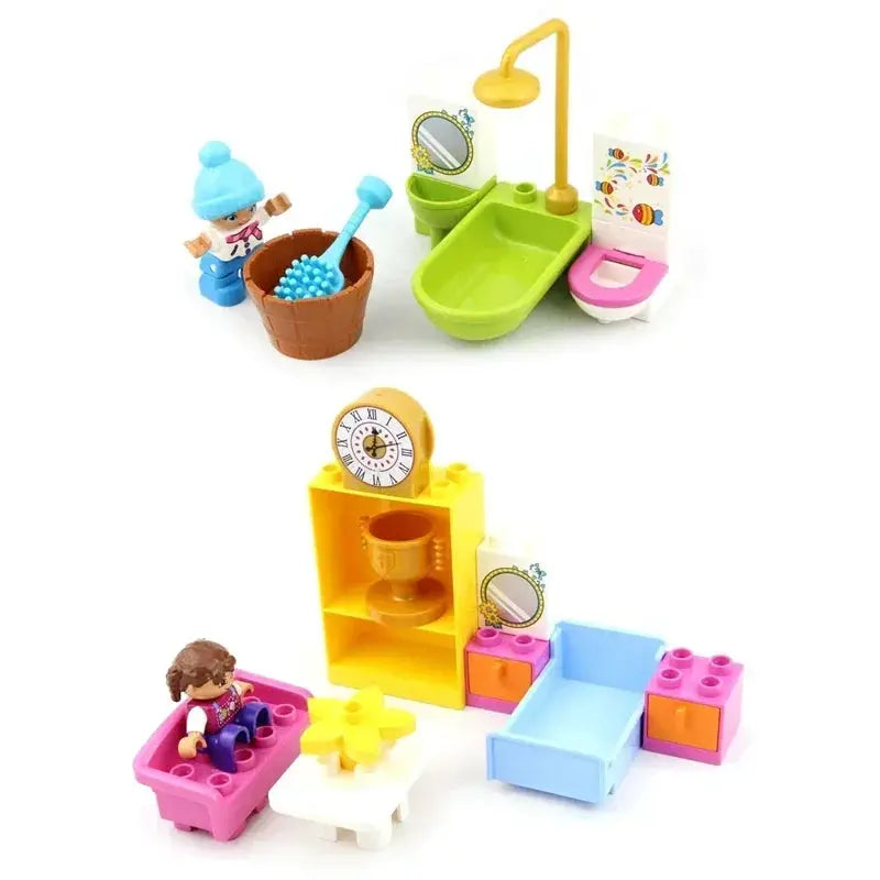 Big Building Blocks Play House Furniture Accessories Indoor Bed Compatible Large Bricks Assemble Toys For Kids Gift
