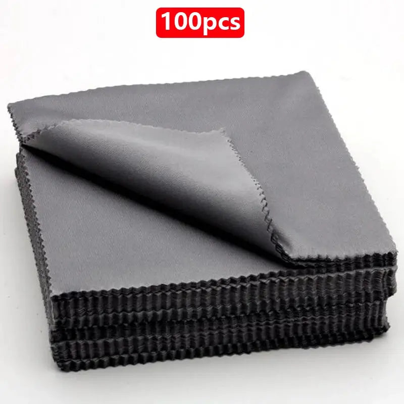 Black Microfiber Cleaning Cloths 13x13 cm For Glasses Sunglasses Eyewear Lens Cleaning Bulk Pack 1 20 100 300 Pcs