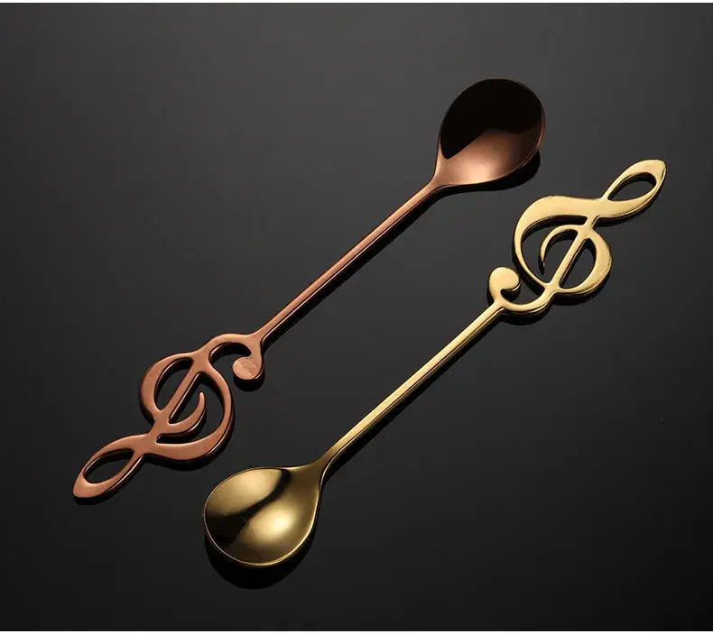 Cute Long Handle Stainless Steel Gold Finish Coffee Dessert Ice Cream Spoons Kitchen Tableware Set for Wedding
