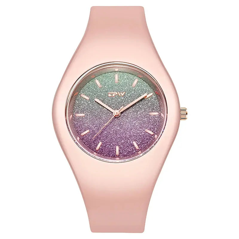 TPW Full Size 40mm Quartz Watch For Women With Japanese Movement And Skin Friendly Silicone Strap