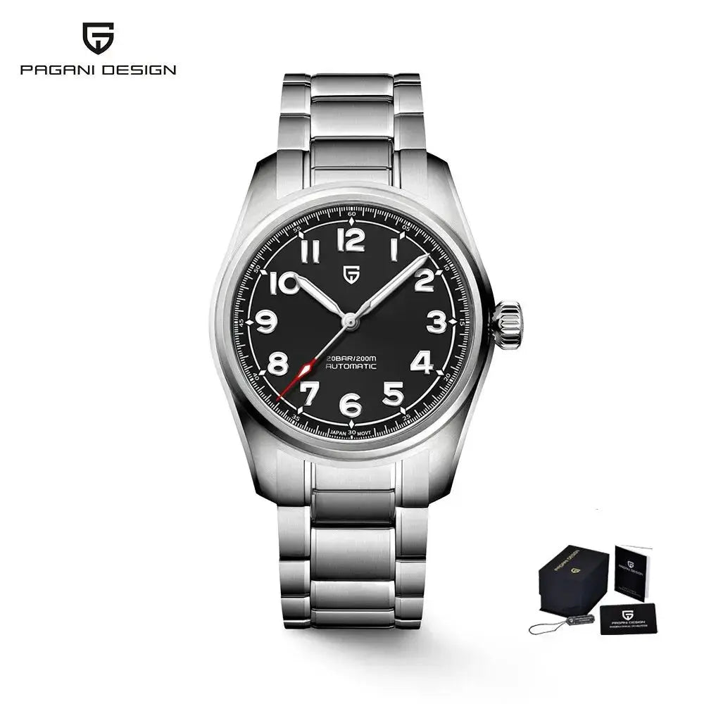 Pagani Design 2026 Mens Automatic Mechanical Watch NH35A Sapphire Glass Stainless Steel 200m Water Resistant