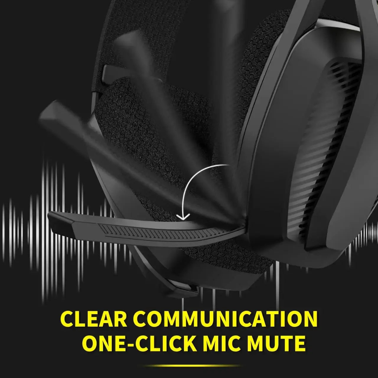 BINNUNE BW06 wireless gaming headset with mic, black over-ear design for PS5/PS4/PC.