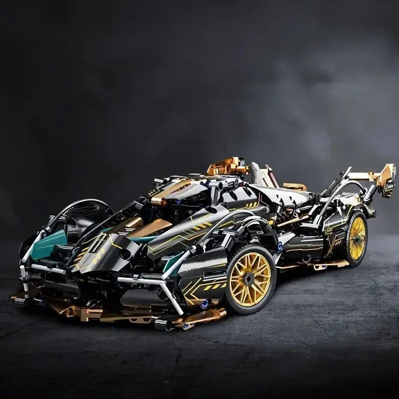 1690 Pieces Green Racing Building Block Set With ABS Materials Manual Assembly V12 Sports Car For Home Office Decor
