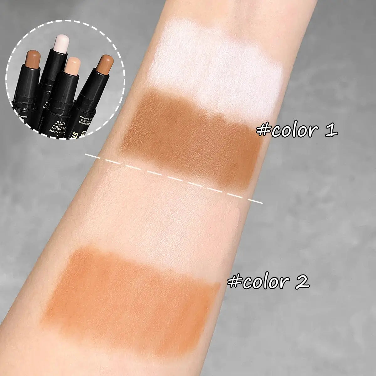 LuminaGlow Dual Ended Contour Stick All In One Foundation Concealer Bronzer And Highlighter For Lasting Definition