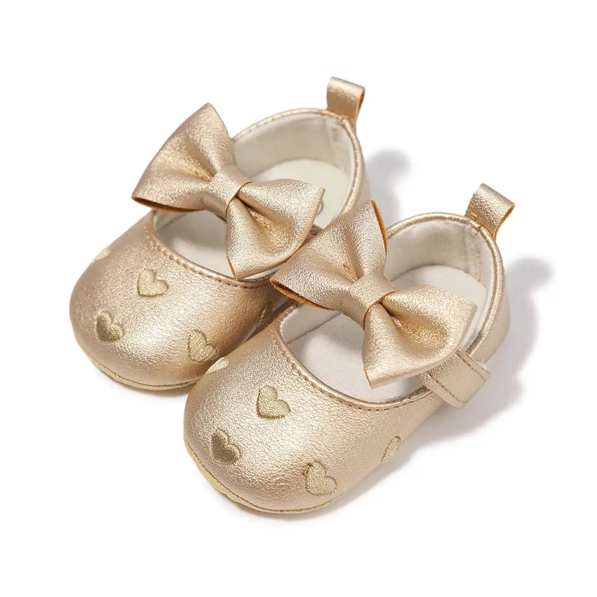 Meckior Baby Shoes Classic Bow Knot Heart Anti Slip Soft Sole First Walkers 0 To 18 Months
