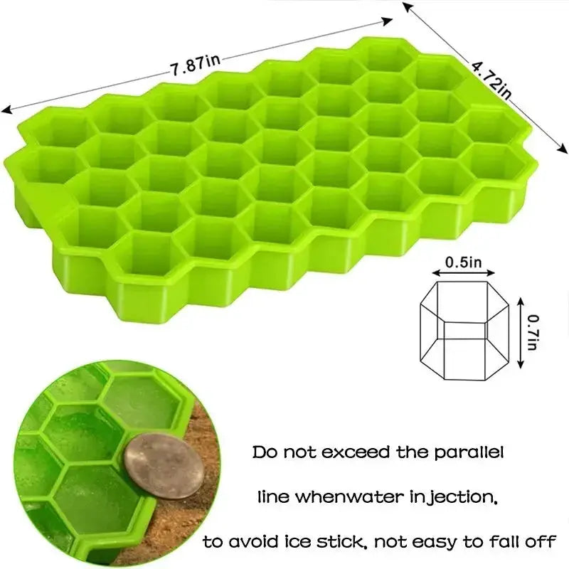 ChefCraft Honeycomb 37 Cube Lattice Ice Tray Without Lid For Quick Freezing And Easy Cleaning