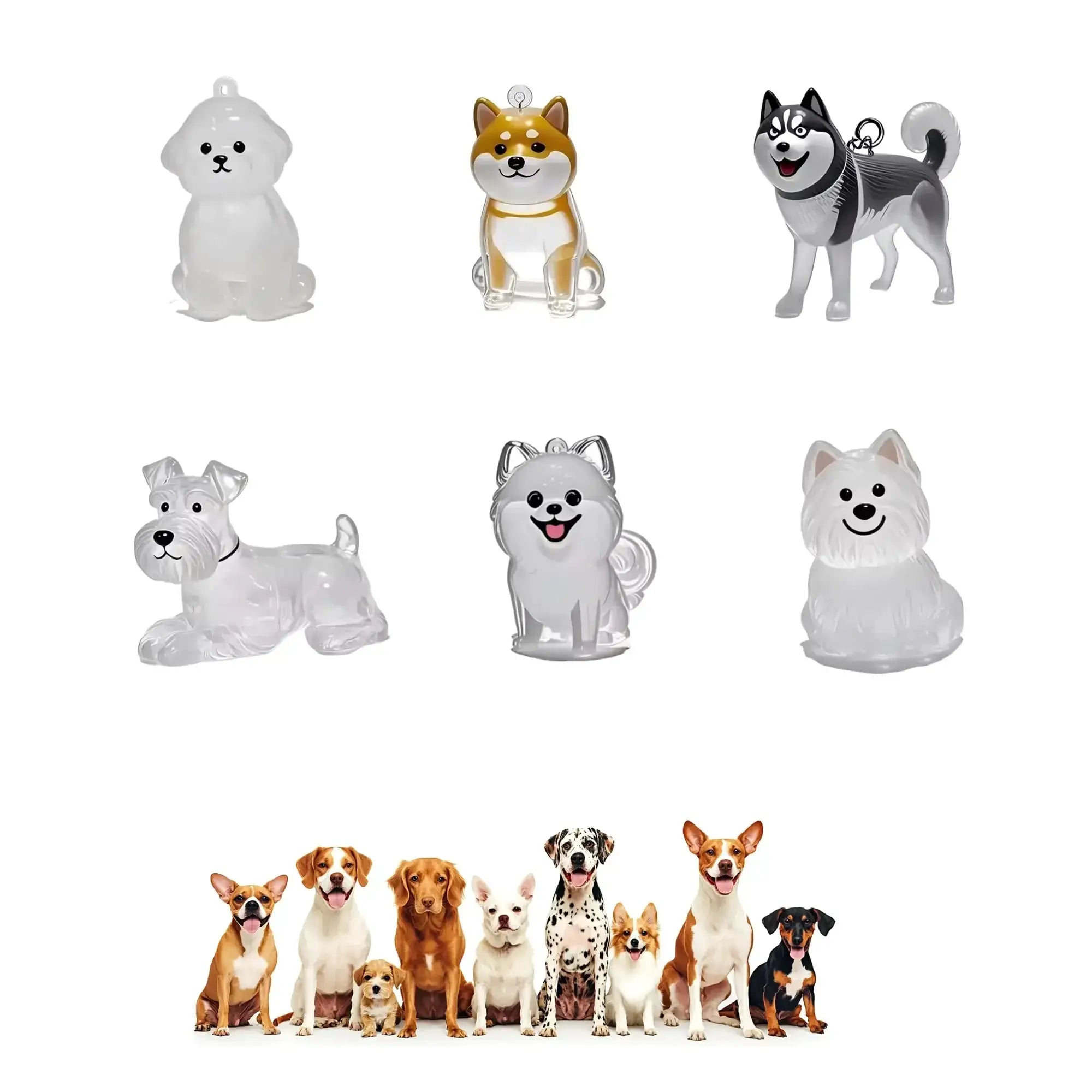 Dog Hair Storage Keychain Transparent Dog Cat Shape Memorial Pendant Handmade Resin Pet Keepsake Gift