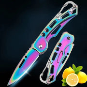 Folding Fruit Knife Stainless Steel Pocket Knife With Non Slip Handle For Kitchen And Fruit And Meat Slicing