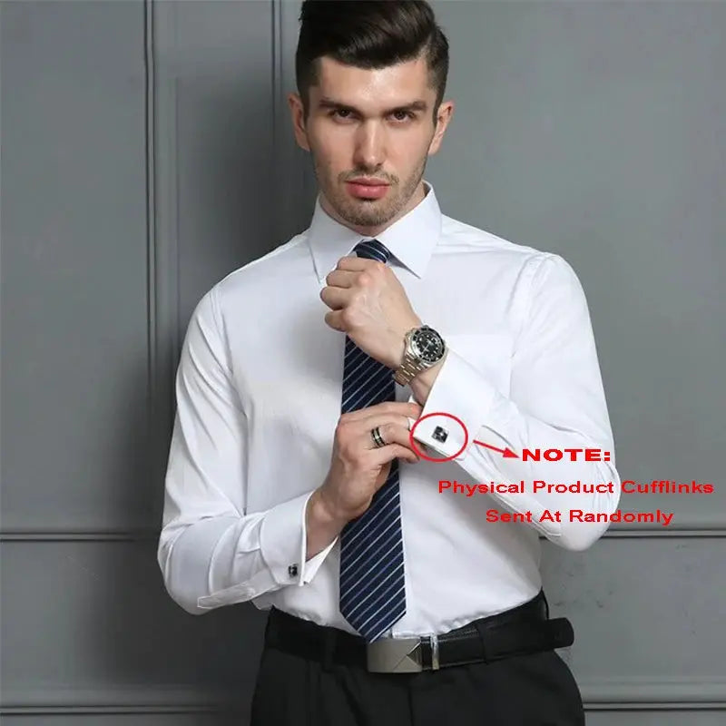 ClassicWear Men's French Cuff Dress Shirt Standard Fit Timeless Formal Style for Office and Weddings