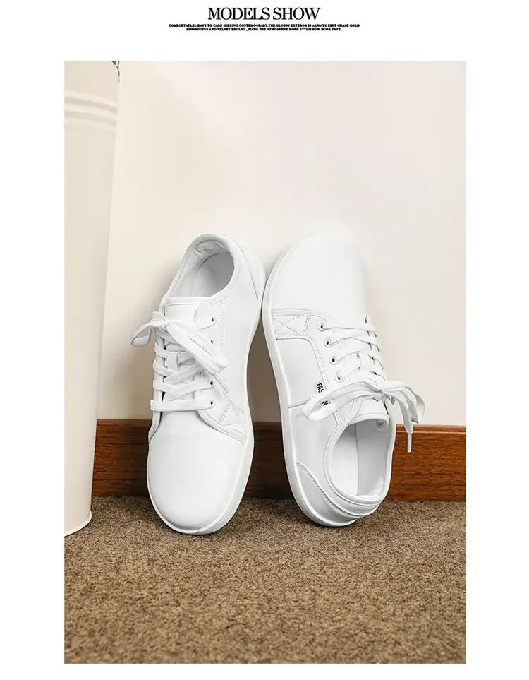 Pair of white Simples Market barefoot walking shoes, unisex, lightweight soft sole