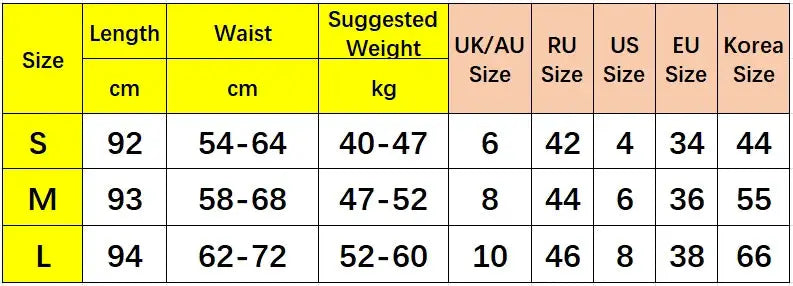 Simples Market white tiered ruffle-hem maxi skirt size chart with S, M, L and lengths/waists; UK/AU and global sizes.