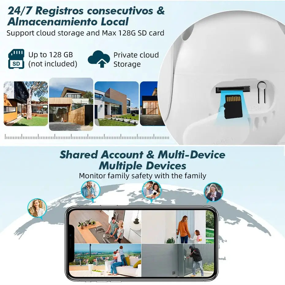 KERUI Outdoor 10MP 5K HD dual-lens WiFi IP camera PTZ security CCTV with human detection, Simples Market