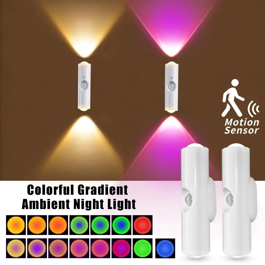 Smart RGB Gradient Wall Light with Motion Sensor - dual-pack by Simples Market