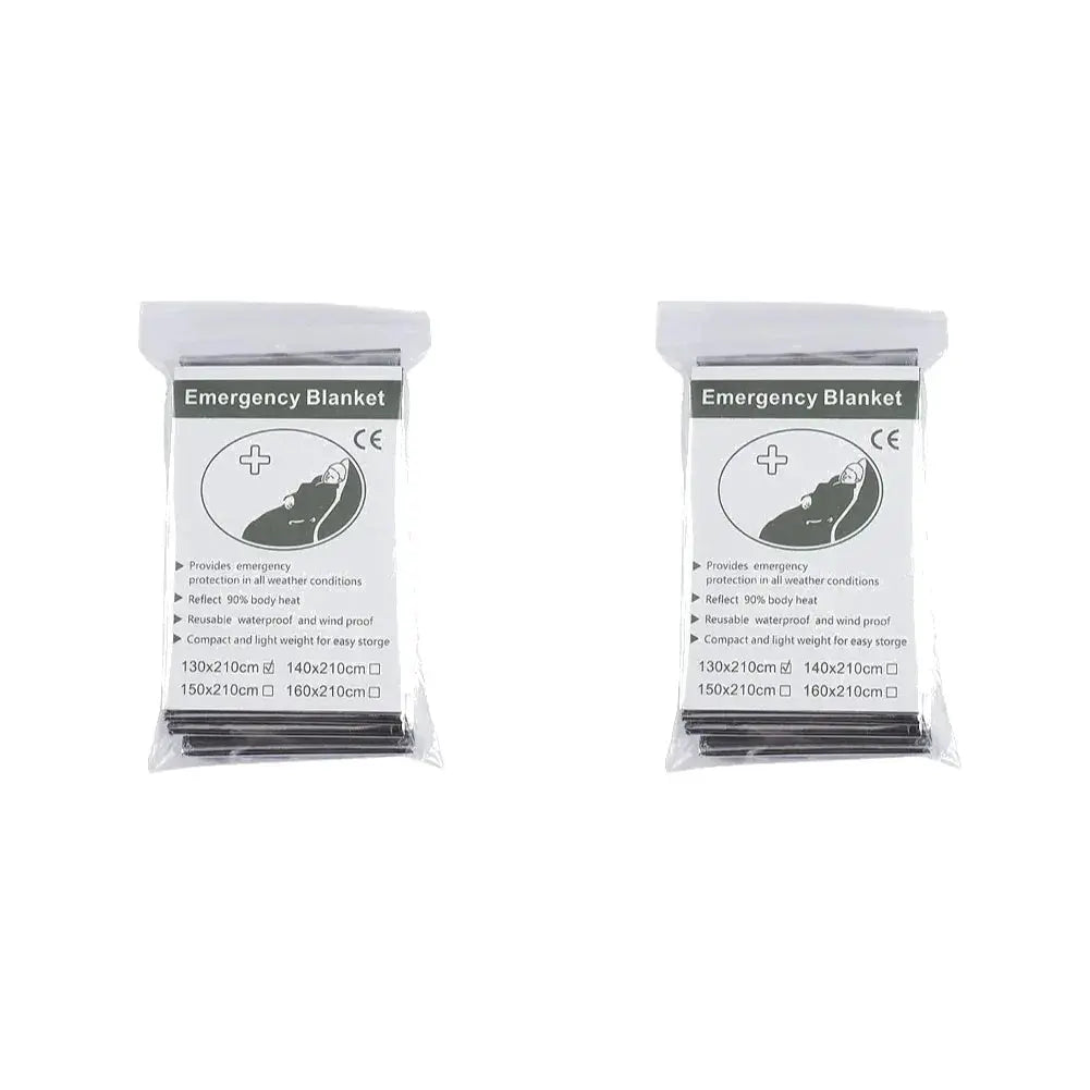1 To 10 Pack Emergency Thermal Blanket Kit Military Rescue Mylar Foil Windproof Waterproof First Aid Camping