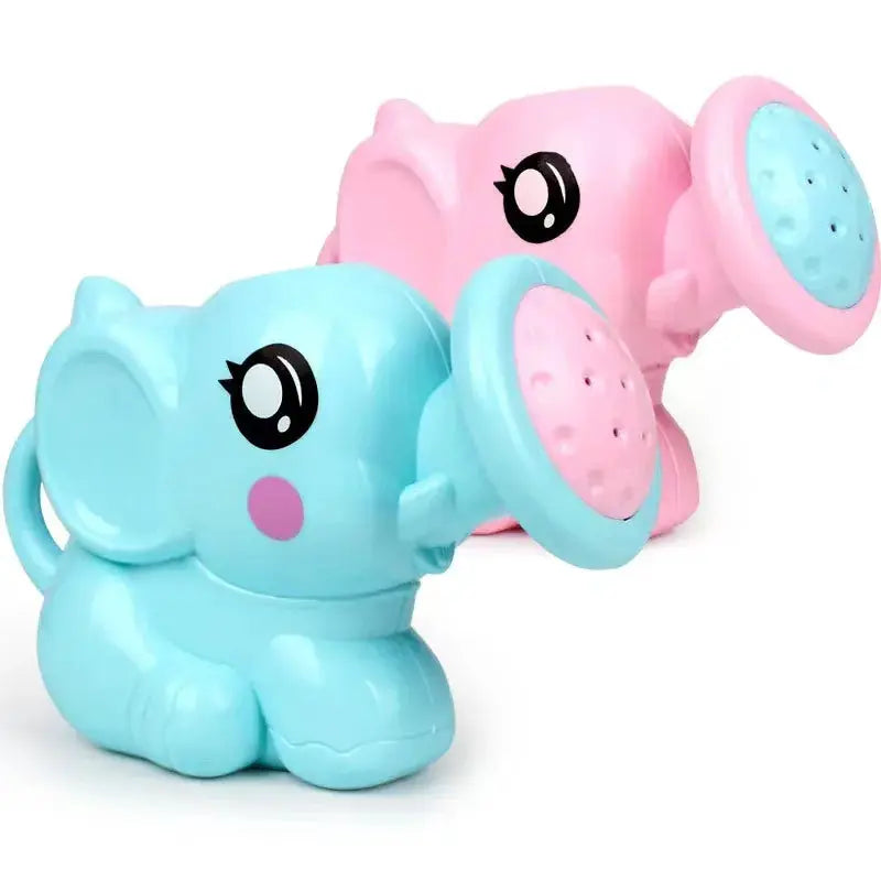 Simples Market elephant bath sprinkler set; two plastic watering kettles in blue and pink for kids