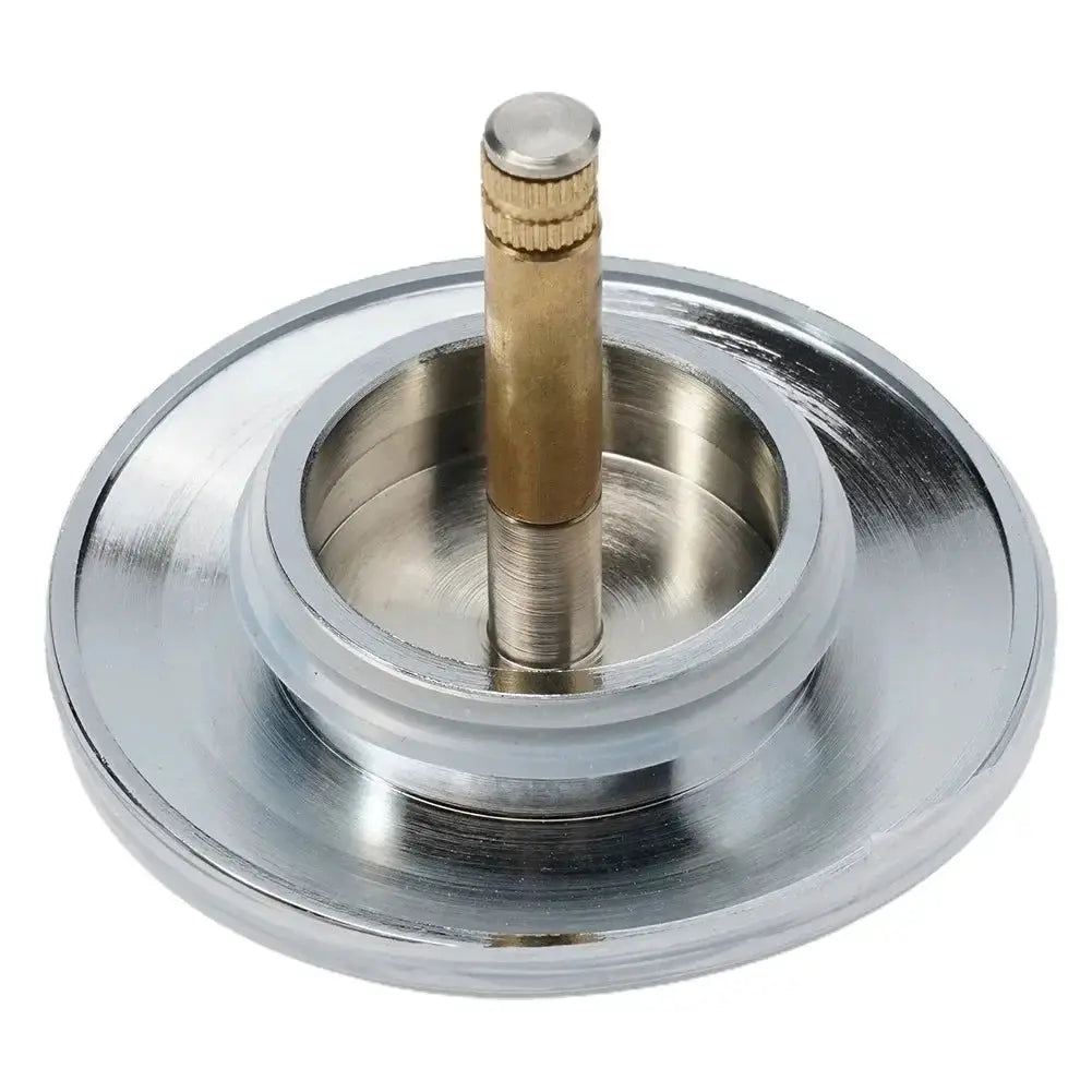 70mm bathtub drain stopper by Simples Market, silver chrome with brass pop-up stem