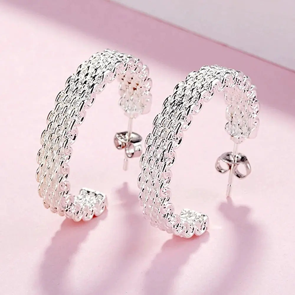 925 Sterling Silver Charms Stud Earrings For Women Gift Christmas Style Street All Match Party Jewelry