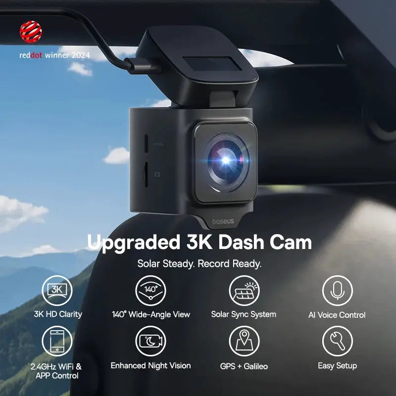 Baseus 3K Dash Cam VD1 Front Rear GPS Supercapacitor Parking