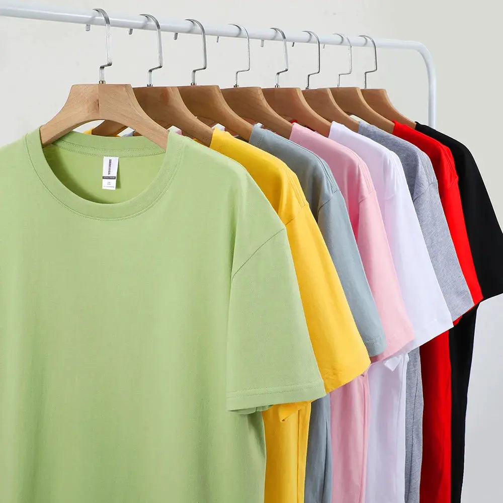 One Hundred Percent Cotton Solid T Shirts For Men And Women Short Sleeve Casual Wear Soft Tees