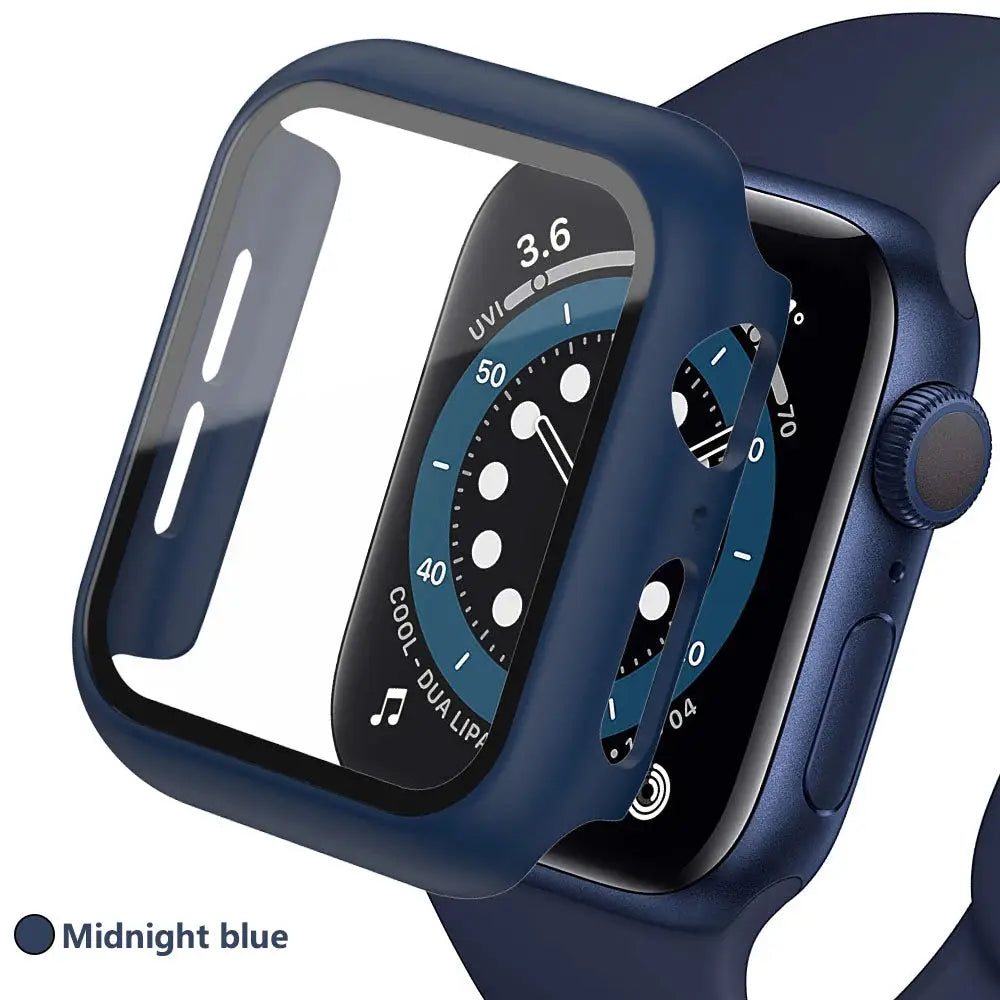 Tempered Glass+Cover for Apple Watch Case Ultra Accessories SE 3 4 5 6 7 8 Iwatch Screen Protector Case 49mm 45mm 41mm 44mm 40mm