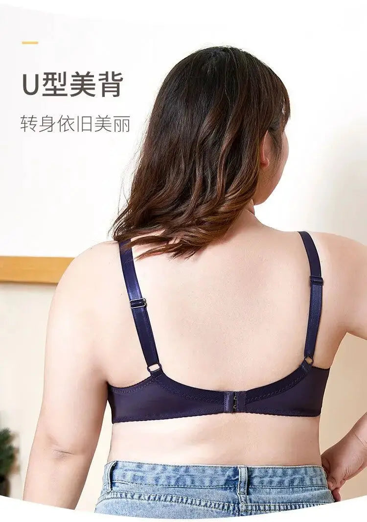 Bra by Simples Market with lace-gather, steel ring, navy blue, adjustable straps