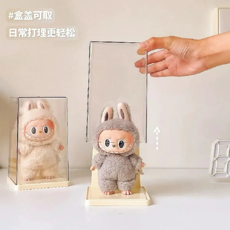 Labubu Transparent Display Box Stackable Vinyl Figurine Storage Rack For Blind Boxes And Collectibles